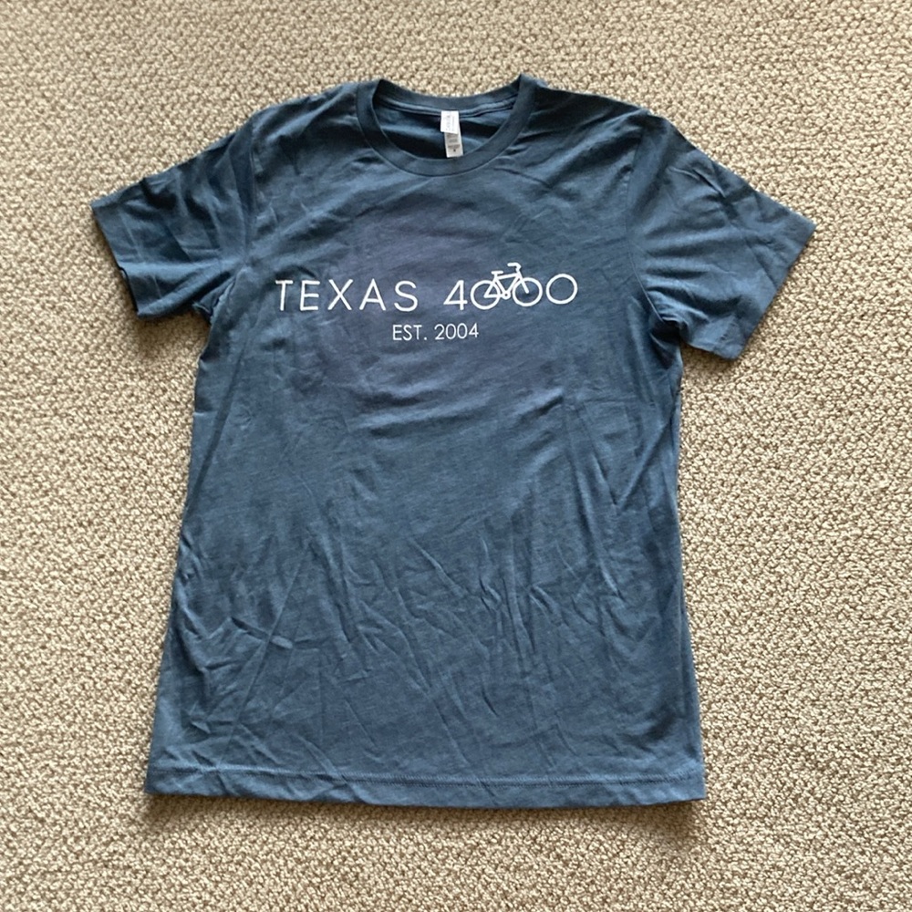 NEW Bella Canvas Texas 4000 Short Sleeve T-Shirt Blue Medium Fighting Cancer